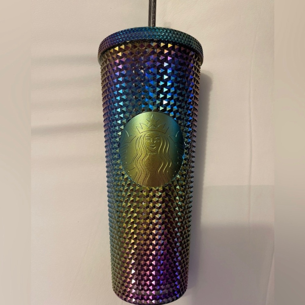 NWT Starbucks Fall 2023 Oilslick Bling Cold Cup Tumbler Iridescent
